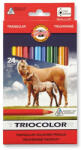 KOH-I-NOOR KOH-I-NOOR 3144 Tricolor Vastag Lovak Színes Ceruza Háromszögletű 24 Darabos
