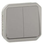 Legrand 069525L Plexo 55 kettős váltókapcsoló 10A, szürke (069525L)