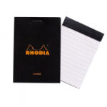 Rhodia Jegyzettömb Clairefontaine Black A/6 80 lapos vonalas (136009C) (136009C)