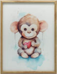  VÁSZONFESTÉS SZÍVES MAJOM 50x70 CM KERET NÉLKÜL PREMIUM VÁSZON