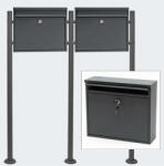 XPOtool V13 postaláda és állvány szett 36x10, 5x31, 5 cm, falra szerelhető, zárral, porszórt acélból 60487 - pepita