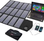  Hordozható napelem, összecsukható kialakítás, több eszköz töltés, Fekete