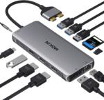 Mokin USB C Hub adapter, 12 port, kettős 4K HDMI kimenet, Űrszürke