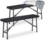  2 db Hajtogatható Rattanhatású Kerti Pad - 100 cm