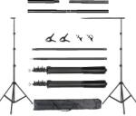  Fotózási háttérállvány, támogató rendszer, hordozó táska, 2, 6x3m, Rugalmas, nincs homokzsák