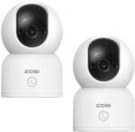 ZOSI Smart Baby Cam, 360 ° PAN-BITT funkció, kettős 2K HD megtekintés, C518 (2 csomag)