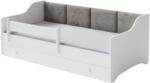 Kobi Egyszemélyes gyerekágy Erik 160x80 Fehér - panel szürke