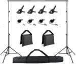  Photo Video Studio háttérállvány, állítható magasság, tárolózsákok, 3x2, 6 m -es készlet