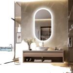  SMART LED fürdőszoba tükör, háttérvilágítású kialakítás, MEGALOMOS FUNKA, 20x40 hüvelyk