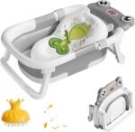  Baba fürdőkád, valós idejű hőmérséklet-érzékelő, összecsukható kialakítás, SZÜRKE