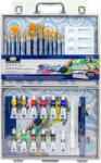  Nagy akrilfestő készlet elegáns kétoldalas átlátszó alumínium táskában - Royal - 31 részes készlet, kb. 60x37x4 cm
