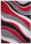  Barcelona Modern Hullámos Szőnyeg - Piros-Szürke-Fekete - 200x290 cm