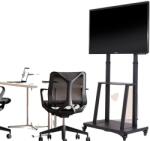  TV -padlóállvány, állítható magasság, nagy teherbírású támogatás, fekete