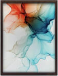  Płynne Kolory: Czerwono-Turkusowa Abstrakcja, 70x100 cm, bez ramy, płótno premium na blejtramie