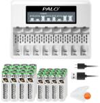 Palo Újratölthető Li-ion akkumulátor, LCD kijelző, USB töltő, 12AA12AAA 1Charger