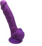 SilexD Dildo Realistic Thermo Reactive, Silicon cu Memorie, Dubla Densitate, Mov, 17.6 cm Dildo
