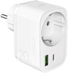 PURO Incarcator de retea 1x PD 1x USB-C + 1x USB-A 20W Alb (PUTCSPUSBAC20WWHI) - pcone