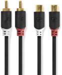 Nedis CABW24205AT20 RCA toldó kábel 2x RCA dugó - 2x RCA aljzat, 2m (CABW24205AT20)