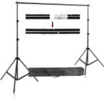  Photo Studio háttérállvány, állítható teleszkópos, hordtáska, Új rendszeres, 2x2 méter