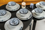 Nora's Design Black & blue 24 részes modern design porcelán étkészlet 6 személyre Brand: Nora' s design