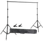  Háttér -támogató rendszerkészlet, 2x3m zöld ruha, teleszkópos háttérállvány, Ruhával, 2, 6 x 3 m