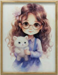  VÁSZONFESTŐ LÁNY SZEMVEVEGES KERET NÉLKÜL 50x70 CM VÁSZON