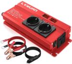  Autóinverter, 2600W csúcsteljesítmény, 1300W folyamatos teljesítmény, 12v EU piros