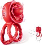 SuperLove Licking Tongue Vibrating Cock Ring Red