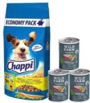 Chappi Chappi Száraz kutyatáp baromfival és zöldségekkel 13.5kg + Wild Farm Superfood kacsa 3x400g