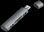 LogiLink USB 3.2 Gen2, 2 portos hub kártyaolvasóval, alumínium házzal