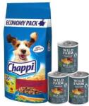 Chappi Chappi Száraz kutyatáp marhahússal, baromfival és zöldségekkel 13.5kg + Wild Farm Superfood Beef 3x400g