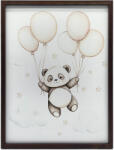  VÁSZFESTÉS MOSOLYOGÓ PANDA Léggömbökkel KERET NÉLKÜL 70x100 CM