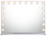  Hiúság tükör, tompítható LED -es lámpák, Bluetooth hangszórók, 80 x 58 cm (18 izzó)