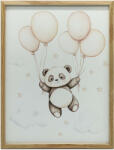  Fakeretes Fali Plakát Sötétbarna Mosolygó Panda 50x70 Cm