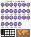  Viasz tömítéskészlet, retro térkép kialakítása, barkácsfüzetes szerszámok, 26db pecsétek setno. 25