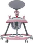  Baby Walker, állítható magasság, játékos zenei központ, Rózsaszín