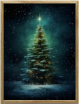  Vászon Kép Fali Karácsonyfához éjszakai Rajtásban 70x100 Keret Nélkül