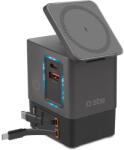 SBS Incarcator de retea 6-in-1 MagSafe USB-A + USB-C 100W Negru (TEWIRMAG105W) - pcone