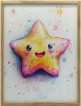  FALI PLAKÁT FA KERETBEN JOYFUL STAR 50x70 CM