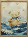  Vászonfestés Medve łódźban 50x70 Cm Keret Nélkül Premium Vászon
