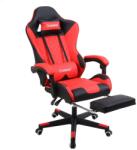 Herzberg Gamer Szék - Kihajtható Lábtartó - Piros