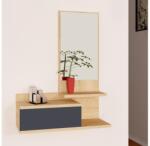 ASIR GROUP Fali polc tükörrel ROZELLA 90x60 cm bézs/antracit 550ARN1302 (AS0978)