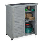  Szürke kerti szekrény 3 polcos lamellás ajtókkal szürke 97x86, 5x47 cm 10038667