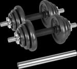 Rebel Állítható öntöttvas kézi súlyzók kofferben rúddal, készlet 20kg REBEL ACTIVE (RBA-2327-20)