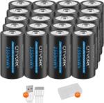 CITYORK újratölthető akkumulátorok, nagy kapacitású 2550 mWh, C típusú USB töltés, 20 akkumulátor