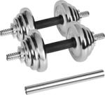 Rebel Állítható krómozott öntöttvas súlyzók bőröndben, 20 kg-os készlet rúddal REBEL ACTIVE (RBA-2326-20)