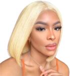  Emberi hajcsipke elülső paróka, egyenes textúra, remy hajminőség, Color 613, 12 hüvelyk