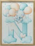  FESTÉS VÁSZONRA N BETŰ A FELHŐBEN 50x70 CM KERET NÉLKÜL VÁSZON