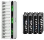 Palo Akkumulátortöltő, LCD kijelző, gyors töltés, 8AAA 1Charger