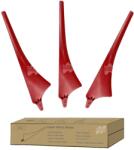  Szélturbina pengék, 630 mm hosszú, nagy szilárdságú nejlon rost, Piros, Csak penge, 3 pengék